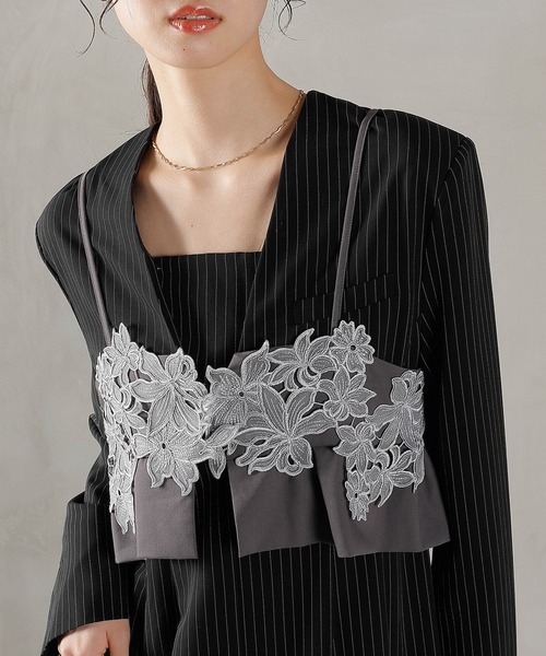 セール】ストライプテーラード ビスチェ ドレス 2点セット パーティー