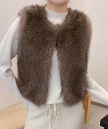 ファーベスト」に該当するベスト（ブラウン/茶色系）ファッション通販