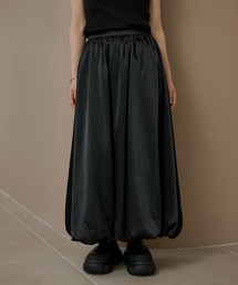 LAULEN | gather balloon satin long skirt /ギャザーバルーンサテンロングスカート(スカート)