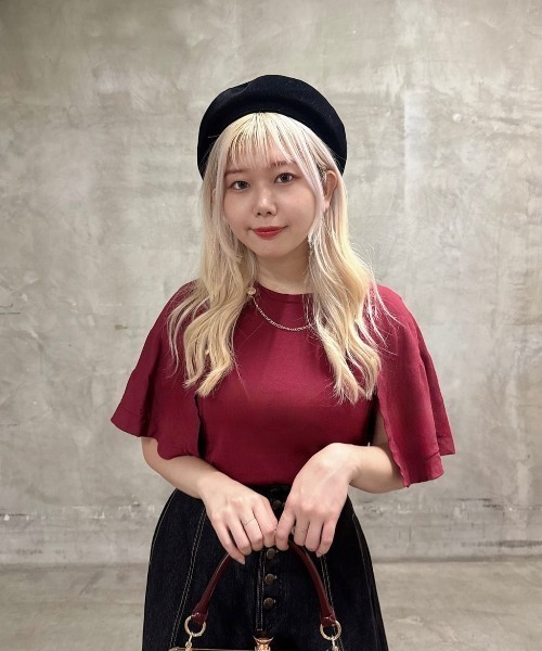 an another angelus（アンアナザーアンジェラス）の「チェーン付きダブル釦2wayケープニット（ニット/セーター・レディース・ライトベージュ/ブラック/ワインレッド・FREE）」の18枚目の写真