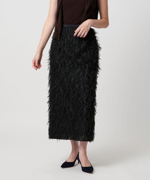 UNITED ARROWS(ユナイテッドアローズ)の「ヘアリー ラメ カットジャガード タイト スカート(スカート・レディース・ブラック/ネイビー・36/38)」の3枚目の写真