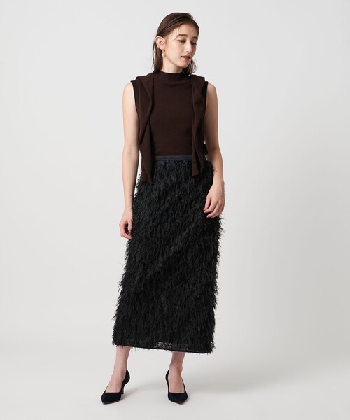 UNITED ARROWS(ユナイテッドアローズ)の「ヘアリー ラメ カットジャガード タイト スカート(スカート・レディース・ブラック/ネイビー・36/38)」の5枚目の写真