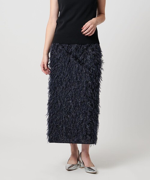 UNITED ARROWS(ユナイテッドアローズ)の「ヘアリー ラメ カットジャガード タイト スカート(スカート・レディース・ブラック/ネイビー・36/38)」の6枚目の写真