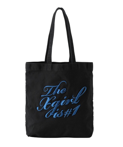 X-girl(エックスガール)の「THE X-GIRL IS NUMBER ONE TOTE BAG(トートバッグ・レディース・ブラック/カモフラージュ・ONE SIZE)」の4枚目の写真