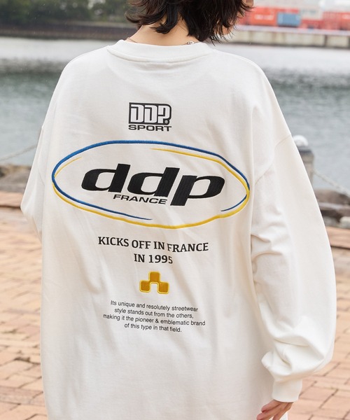 ddp（ディーディーピー）の「DDP/ディーディーピー 別注 サークルロゴ刺繍 ヘビーウェイト ビッグシルエットロンT（Tシャツ/カットソー・メンズ・ブラック系/チャコール/ネイビー/ブラウン/ホワイト系/ブラック/オフホワイト・L/M）」の2枚目の写真