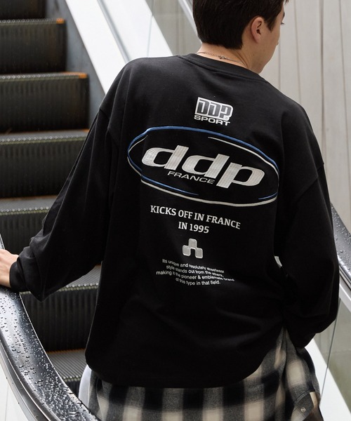 ddp（ディーディーピー）の「DDP/ディーディーピー 別注 サークルロゴ刺繍 ヘビーウェイト ビッグシルエットロンT（Tシャツ/カットソー・メンズ・ブラック系/チャコール/ネイビー/ブラウン/ホワイト系/ブラック/オフホワイト・L/M）」の4枚目の写真