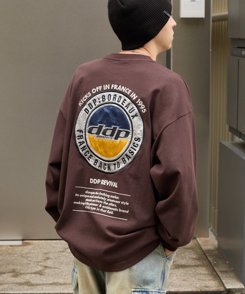 ddp（ディーディーピー）の「DDP/ディーディーピー 別注 サークルロゴ刺繍 ヘビーウェイト ビッグシルエットロンT（Tシャツ/カットソー・メンズ・ブラック系/チャコール/ネイビー/ブラウン/ホワイト系/ブラック/オフホワイト・L/M）」の13枚目の写真