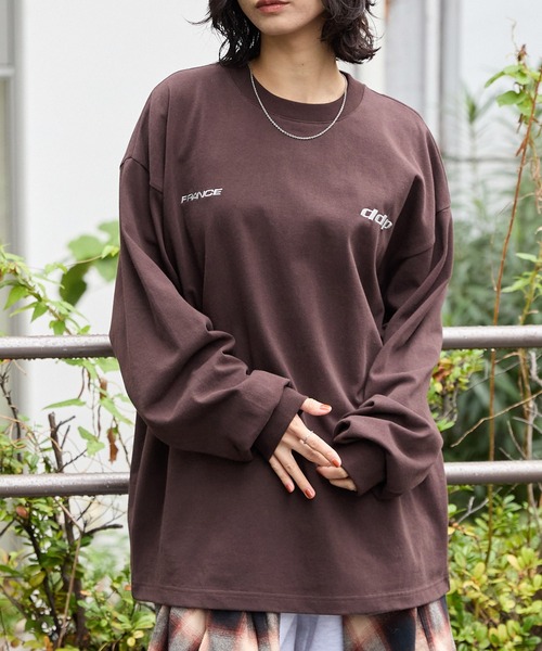 ddp（ディーディーピー）の「DDP/ディーディーピー 別注 サークルロゴ刺繍 ヘビーウェイト ビッグシルエットロンT（Tシャツ/カットソー・メンズ・ブラック系/チャコール/ネイビー/ブラウン/ホワイト系/ブラック/オフホワイト・L/M）」の17枚目の写真