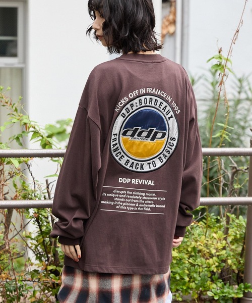 ddp（ディーディーピー）の「DDP/ディーディーピー 別注 サークルロゴ刺繍 ヘビーウェイト ビッグシルエットロンT（Tシャツ/カットソー・メンズ・ブラック系/チャコール/ネイビー/ブラウン/ホワイト系/ブラック/オフホワイト・L/M）」の18枚目の写真