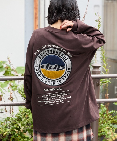 ddp（ディーディーピー）の「DDP/ディーディーピー 別注 サークルロゴ刺繍 ヘビーウェイト ビッグシルエットロンT（Tシャツ/カットソー・メンズ・ブラック系/チャコール/ネイビー/ブラウン/ホワイト系/ブラック/オフホワイト・L/M）」の21枚目の写真