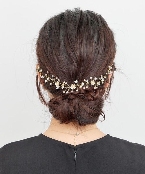 Heartdance(ハートダンス)の「アイボリーフラワーヘッドドレス(ヘアピン・レディース・ゴールド/シルバー・FREE)」の3枚目の写真