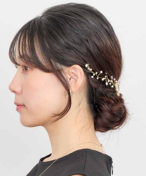 Heartdance(ハートダンス)の「アイボリーフラワーヘッドドレス(ヘアピン・レディース・ゴールド/シルバー・FREE)」の4枚目の写真