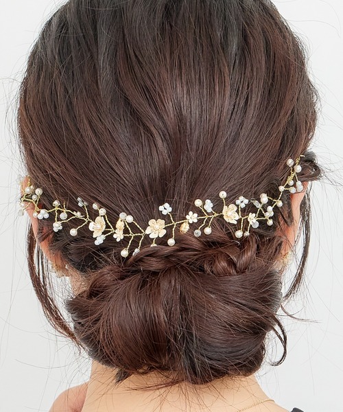 Heartdance(ハートダンス)の「アイボリーフラワーヘッドドレス(ヘアピン・レディース・ゴールド/シルバー・FREE)」の6枚目の写真