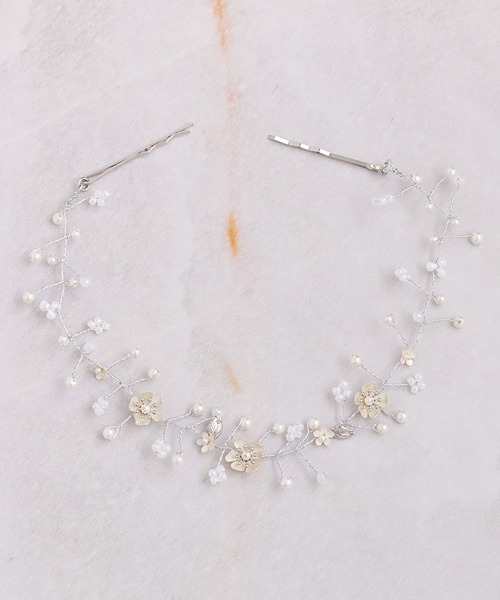 Heartdance(ハートダンス)の「アイボリーフラワーヘッドドレス(ヘアピン・レディース・ゴールド/シルバー・FREE)」の10枚目の写真
