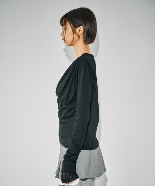 スラッシュレイヤーT｜ウォッシャブル/レイヤードトップス/シアー