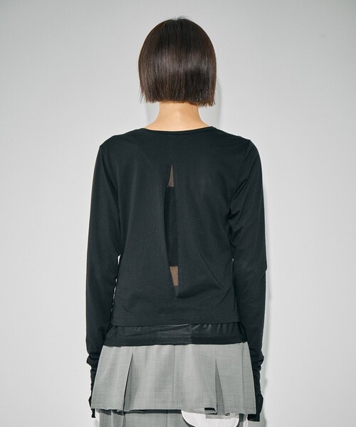 スラッシュレイヤーT｜ウォッシャブル/レイヤードトップス/シアー