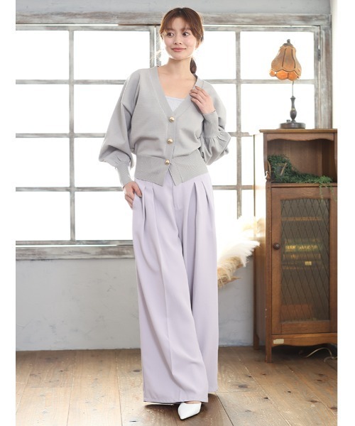 fifth(フィフス)の「ゴールドボタンVネックニットカーディガン(カーディガン/ボレロ・レディース・グレー/ブラック・M)」の15枚目の写真