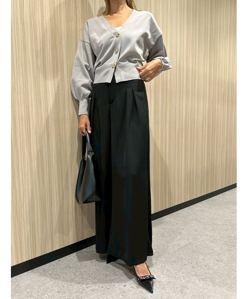 fifth(フィフス)の「ゴールドボタンVネックニットカーディガン(カーディガン/ボレロ・レディース・グレー/ブラック・M)」の20枚目の写真