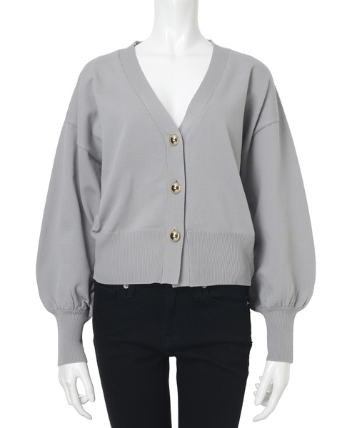 fifth(フィフス)の「ゴールドボタンVネックニットカーディガン(カーディガン/ボレロ・レディース・グレー/ブラック・M)」の21枚目の写真
