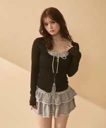 TITTY&CO. | レイヤード風フリルギャザートップス(Tシャツ/カットソー)