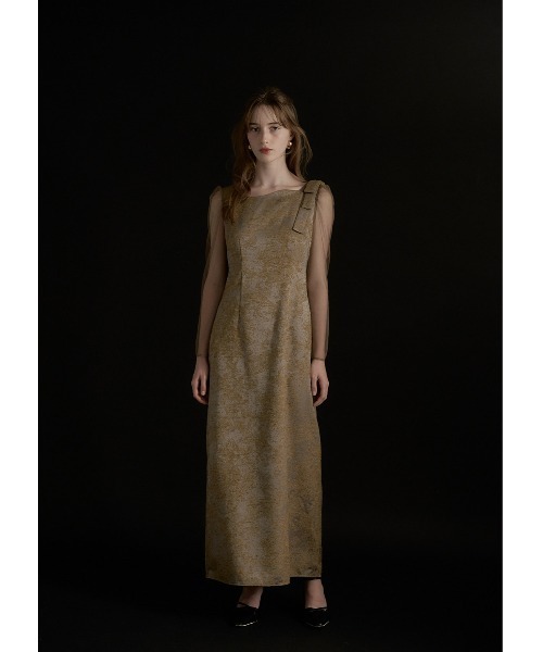 Shoulder ribbon jacquard dress（ドレス）｜LE'RURE（リルアー）の
