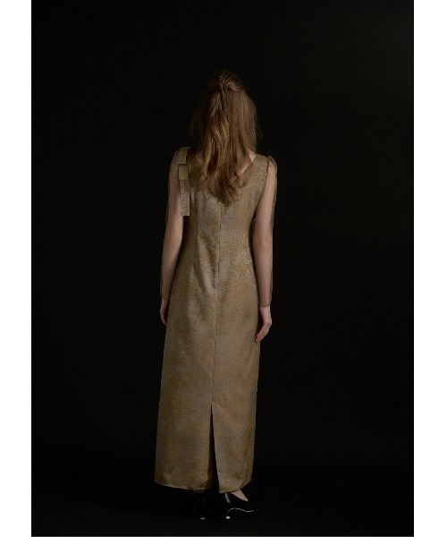 Shoulder ribbon jacquard dress（ドレス）｜LE'RURE（リルアー）の