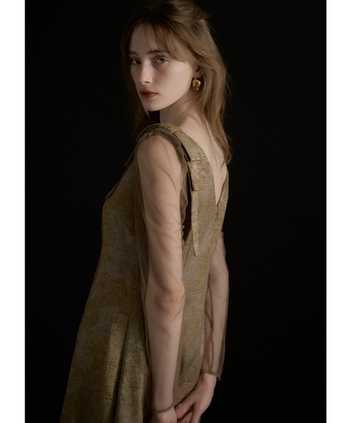 Shoulder ribbon jacquard dress（ドレス）｜LE'RURE（リルアー）の