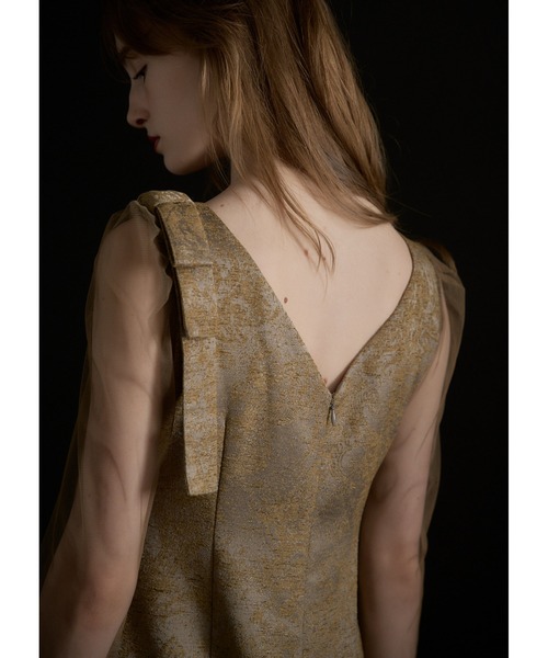 Shoulder ribbon jacquard dress（ドレス）｜LE'RURE（リルアー）の