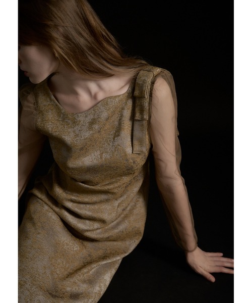 Shoulder ribbon jacquard dress（ドレス）｜LE'RURE（リルアー）の
