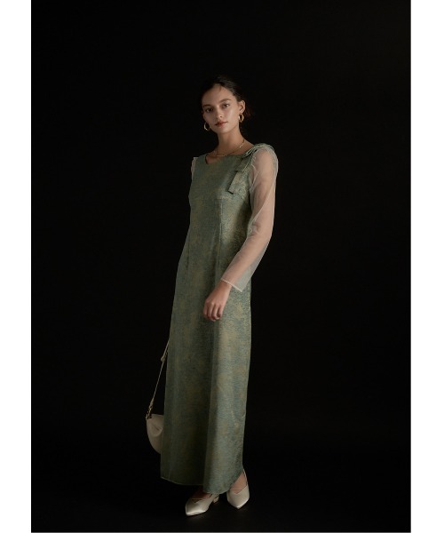 Shoulder ribbon jacquard dress（ドレス）｜LE'RURE（リルアー）の