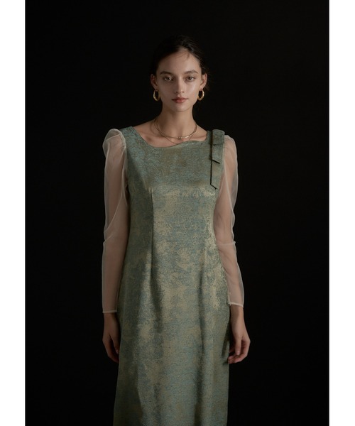 Shoulder ribbon jacquard dress（ドレス）｜LE'RURE（リルアー）の