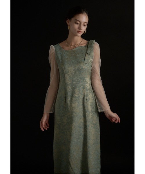 Shoulder ribbon jacquard dress（ドレス）｜LE'RURE（リルアー）の