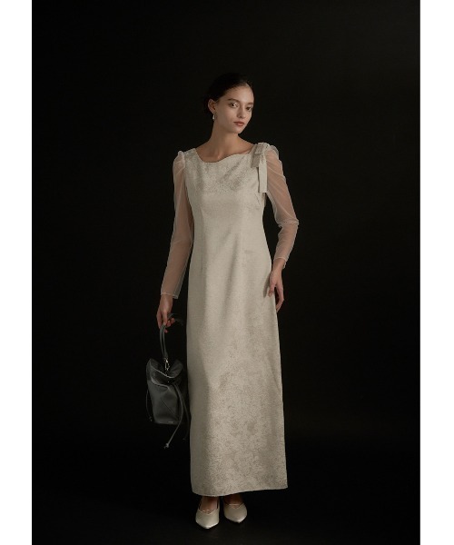 Shoulder ribbon jacquard dress（ドレス）｜LE'RURE（リルアー）の