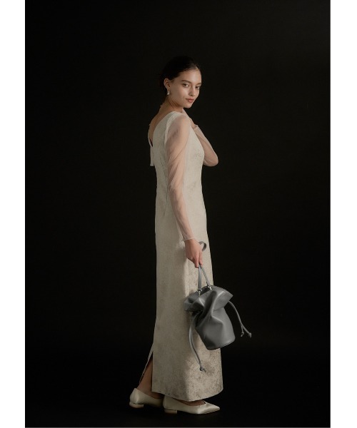 Shoulder ribbon jacquard dress（ドレス）｜LE'RURE（リルアー）の