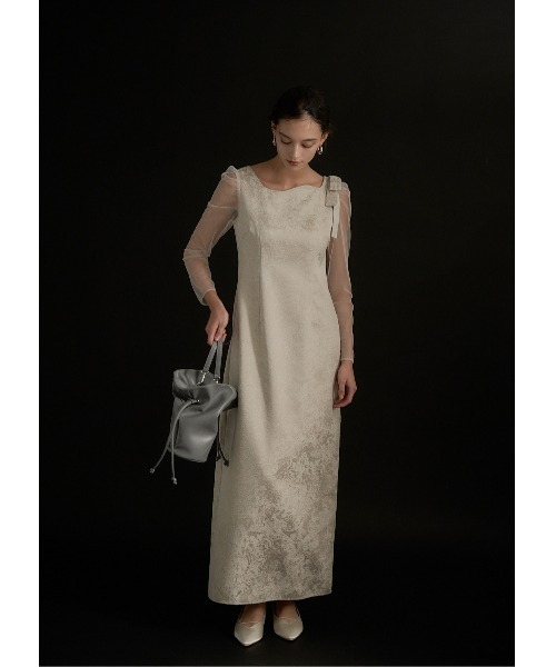 Shoulder ribbon jacquard dress（ドレス）｜LE'RURE（リルアー）の