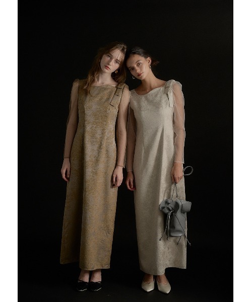 Shoulder ribbon jacquard dress（ドレス）｜LE'RURE（リルアー）の