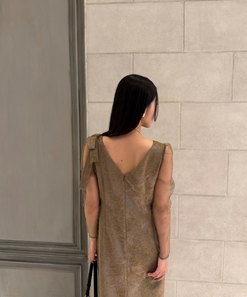 Shoulder ribbon jacquard dress（ドレス）｜LE'RURE（リルアー）の