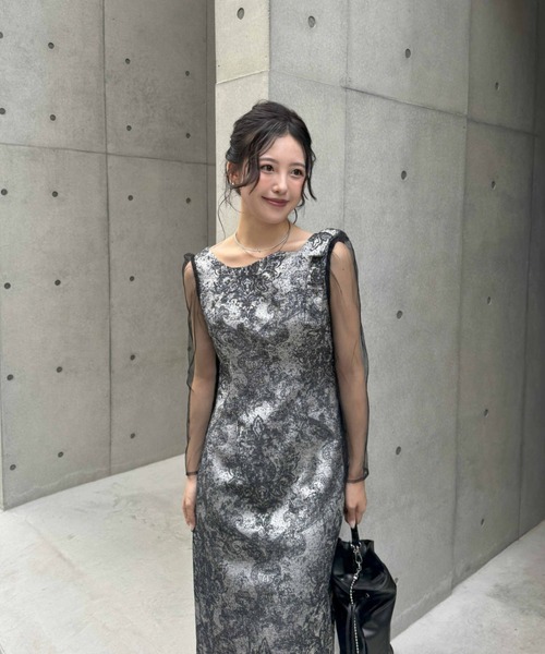 Shoulder ribbon jacquard dress（ドレス）｜LE'RURE（リルアー）の