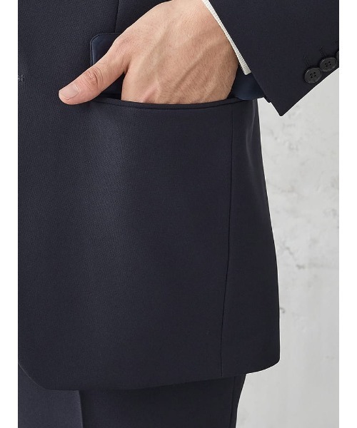 美品 DIFFERENCE スーツ セットアップ ネイビー 46 上下 無地　M セール】《裾上げ済み/上下セット/洗える》WEB限定セットアップスーツ
