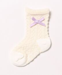Girlクルーソックス(リボン)