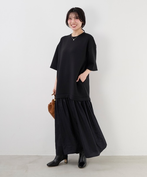 MICA&DEAL（マイカ＆ディール）の「カットドッキングワンピース（ワンピース・レディース・チャコールグレー/ブラック・FREE）」の5枚目の写真