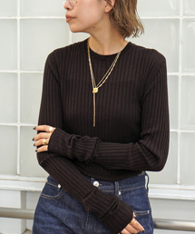 AP STUDIO | ウールシルクワイドリブニット(ニット/セーター)