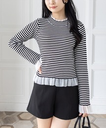 clear | シアーフリルリブニットトップス［大人 カジュアル 着回し力抜群］≪AW新作≫(ニット/セーター)