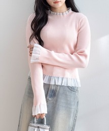 clear | シアーフリルリブニットトップス［大人 カジュアル 着回し力抜群］≪AW新作≫(ニット/セーター)