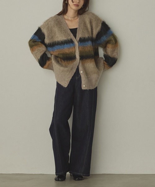 hunch（ハンチ）の「スラブデニム/ラメ ワイドデニムパンツ（デニムパンツ・レディース・ワンウォッシュ/ブラック系その他/ライトインディゴブルー・FREE）」の7枚目の写真