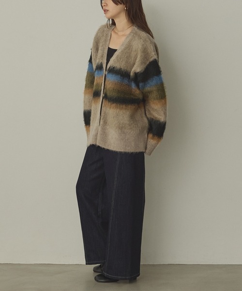 hunch（ハンチ）の「スラブデニム/ラメ ワイドデニムパンツ（デニムパンツ・レディース・ワンウォッシュ/ブラック系その他/ライトインディゴブルー・FREE）」の11枚目の写真