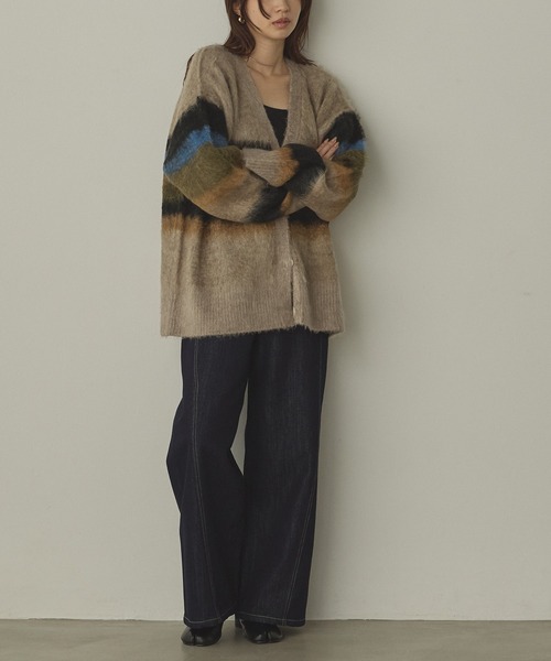 hunch（ハンチ）の「スラブデニム/ラメ ワイドデニムパンツ（デニムパンツ・レディース・ワンウォッシュ/ブラック系その他/ライトインディゴブルー・FREE）」の9枚目の写真