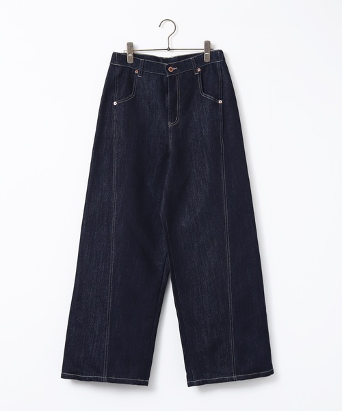 hunch（ハンチ）の「スラブデニム/ラメ ワイドデニムパンツ（デニムパンツ・レディース・ワンウォッシュ/ブラック系その他/ライトインディゴブルー・FREE）」の14枚目の写真