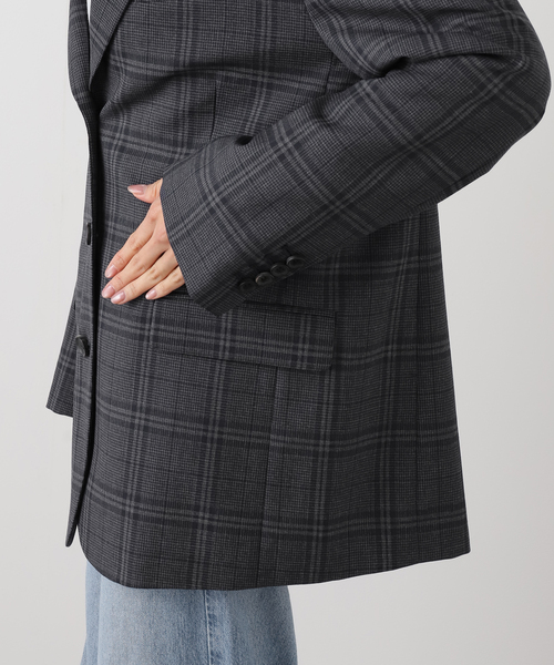 グレンチェックシングルジャケット（テーラードジャケット