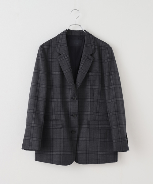 【新品タグ付】Spick&Spanグレンチェックテーラードジャケット36 グレンチェックシングルジャケット(テーラードジャケット